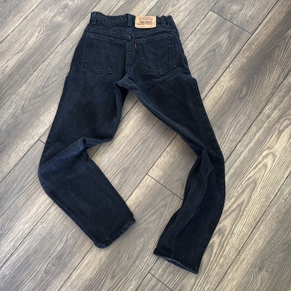 Rare Vintage orange tab 1990’s black Levi's 15951 relaxed fit tapered leg size 6 - Picture 4 of 12